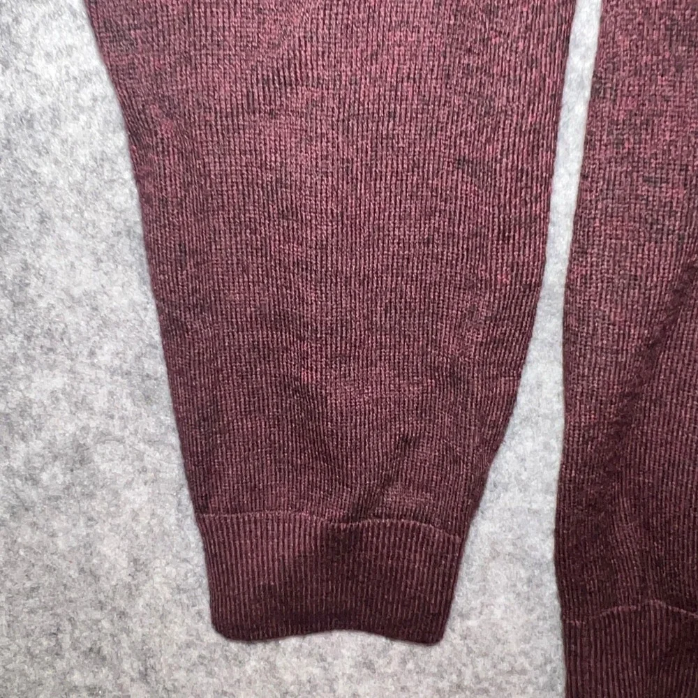 Banana Republic Men's 100% Merino Wool V-Neck Sweater Burgundy Maroon Large